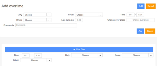 Filter available in every log